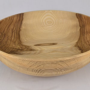Large 17.25&quot; x 5.25&quot; Wooden Salad Serving Bowl Hand Turned Hackberry