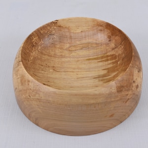 Rimless Wooden Bowl Hand Turned Spalted Maple