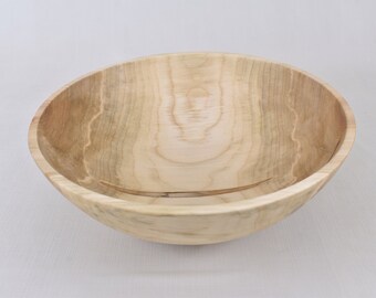 Large Wooden Salad Serving Bowl Hand Turned Maple