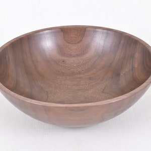 Wooden Salad Popcorn Bowl 9.5&quot; x 3.25&quot; Hand Turned Black Walnut