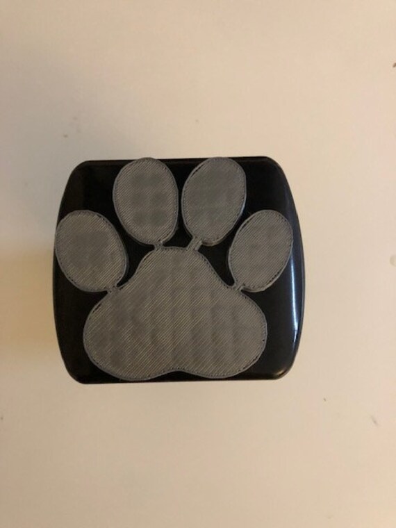 Dog Paw in 3d Black With Grey 2 Inch Trailer Hitch Cover Etsy