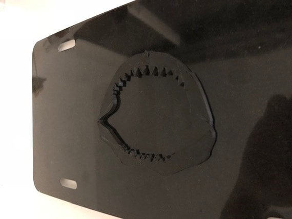 Jaws Shark Teeth License Plate INSERT Black With Black | Etsy