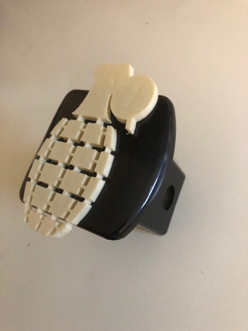 Grenade in 3D Version Black With WHITE 2 Inch Trail Hitch Etsy