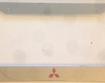 Mitsubishi Diamond -  Chrome with Red Automotive License Plate Frame -