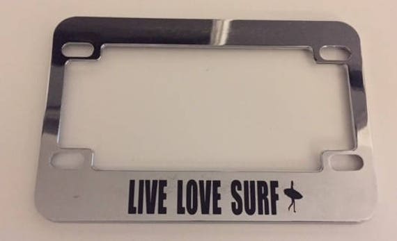 Live Love Surf Chrom Roller / Motorrad Kennzeichenhalter Liebe Surfen Surfs  Up - .de