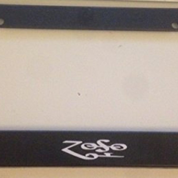 Love Rock Zoso Style  - Black Automotive License Plate Frame