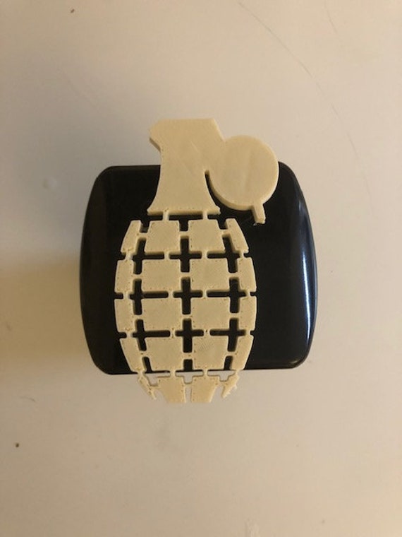 Grenade in 3D Version Black With WHITE 2 Inch Trail Hitch Etsy