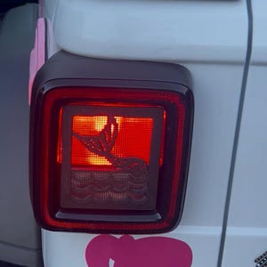 Mermaid Tail with Water in 3d Blk for Jeep Wrangler JK/JKU/JL Rear Tail Light Cover Non Led - Love Peaceful Zen 2019-2026 Mermaids