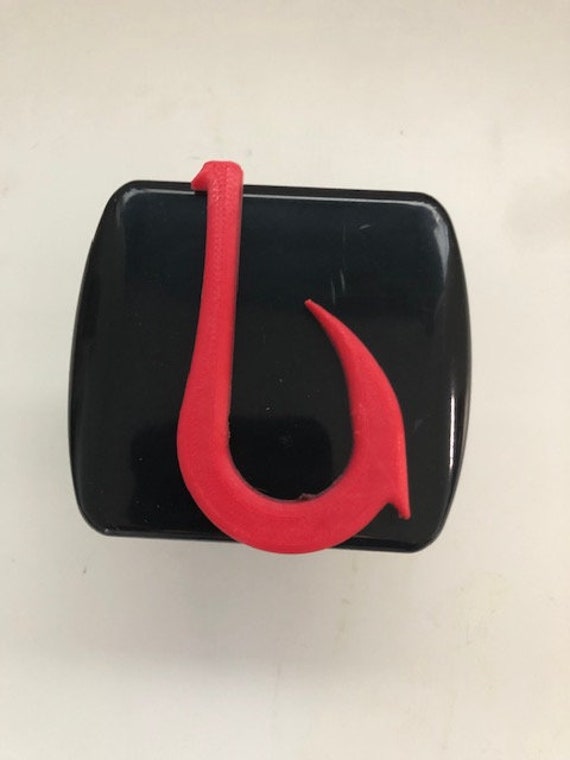 Fish Hook in 3d - Black with Red - 2 inch Trailer Hitch Cover - Gone  Fishing Love Indian