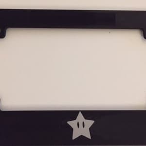 Black Motorcycle Scooter License Plate Frame Round Spider