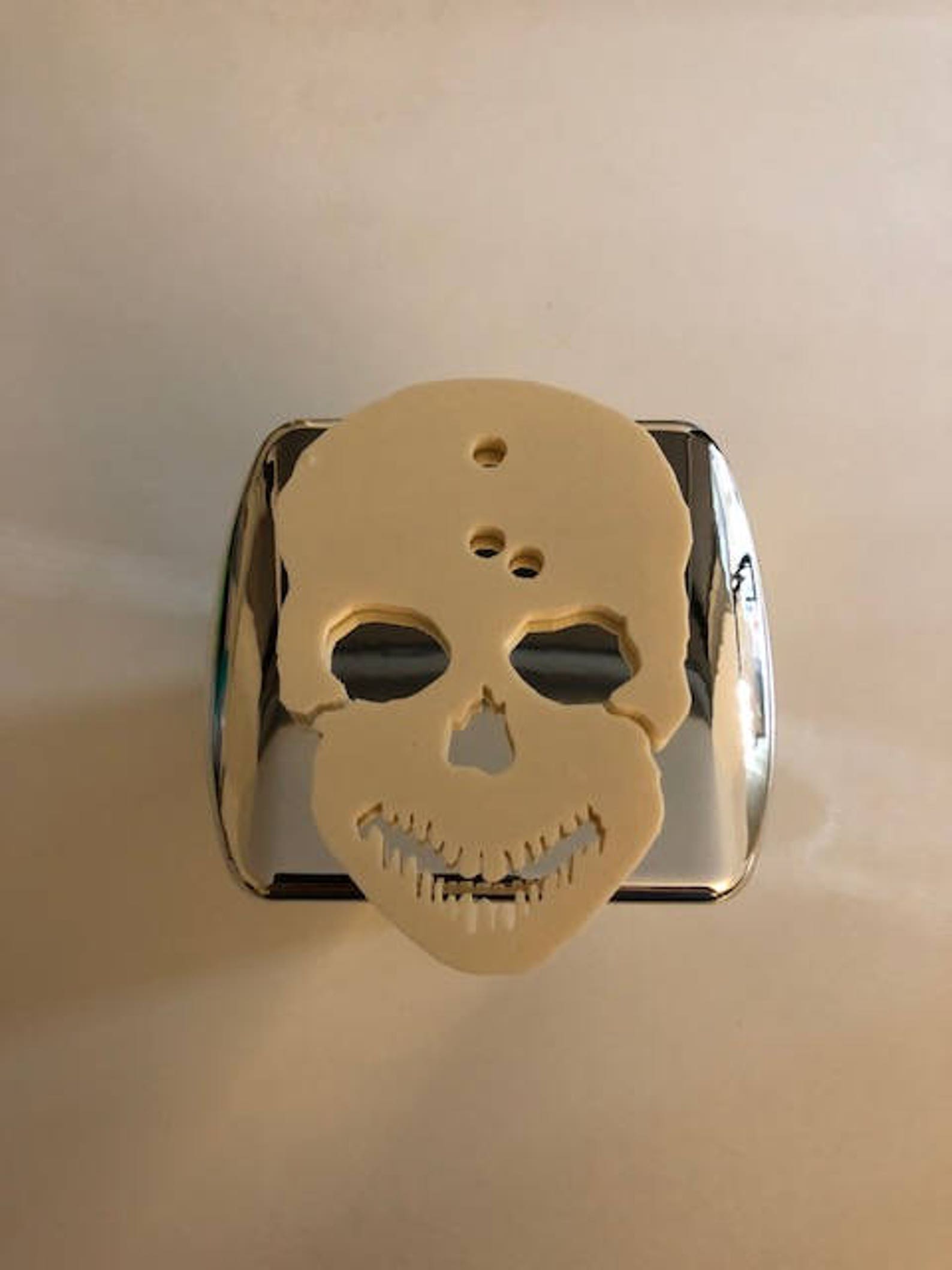 Skull With Bullet Holes in 3d Chrome With White 2 Inch - Etsy