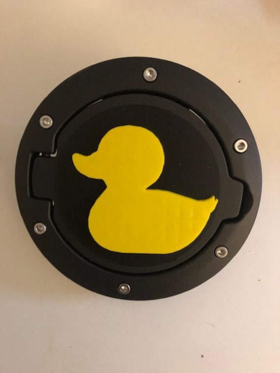 Duck in 3D - Black with Yellow For Jeep Wrangler JK/JKU flag Gas Cap Cover  - Gone hunting Love