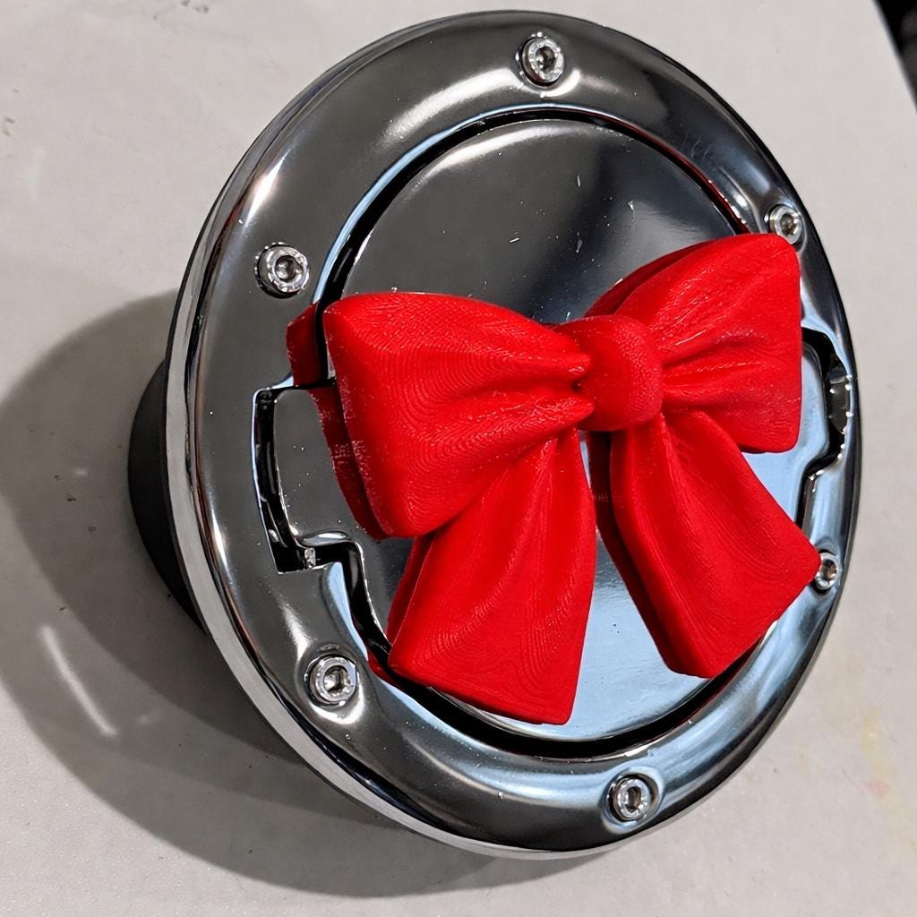 Fancy Bow Tie Ribbon in 3D - Chrome With Various Colors for Jeep ...