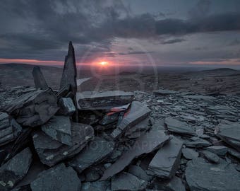 Dinorwic Slate Mine Print, Snowdonia Landscape, Wales Wall Art
