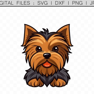 Peeking Yorkshire Terrier Dog SVG Cartoon Clipart, Vector Illustration, Cricut Projects, Cut Files, Yorkshire Terrier PNG, Commercial Use