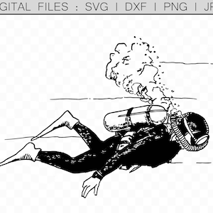 Scuba Diver svg, Diving svg, Scuba Diver png, Cricut Cut Files Silhouette Clipart, Diver Vector Digital Graphics jpg png svg dxf Files