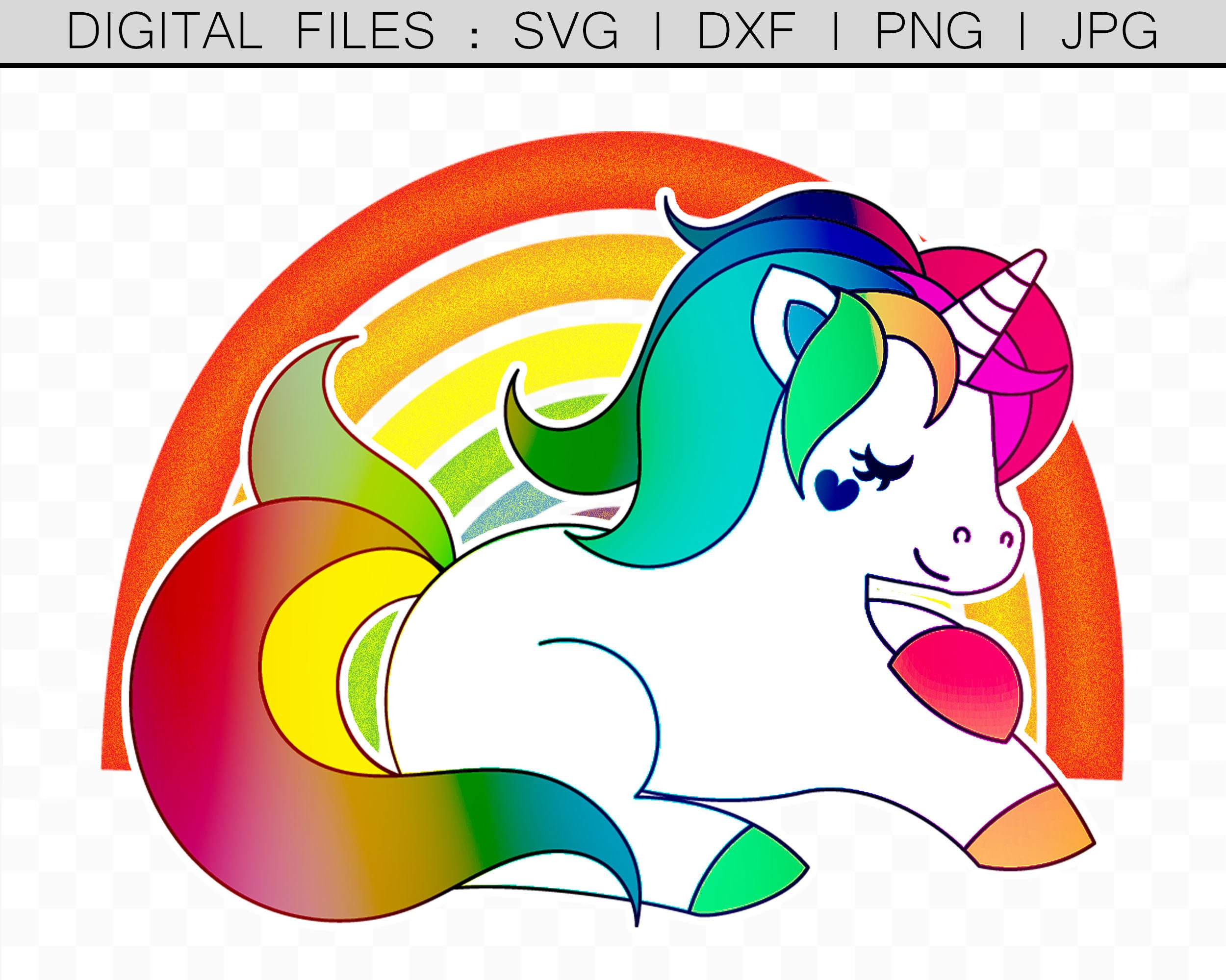 Rainbow Unicorn svg Unicorn Clipart Unicorn Digital | Etsy