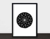 Mandala Large Poster Print, Mandala Wall Art, Mandala Decor, Mandala Poster, Digital Download Mandala Bedroom Print, Home Decor Gift for Her