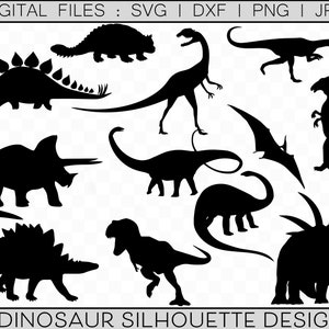 Dinosaur SVG Clipart Bundle, Dinosaur Silhouette Cutting Files for Cricut, PNG Bundle, Dinosaur Print, SVG Bundle, Dinosaur Clip Art Set Jpg