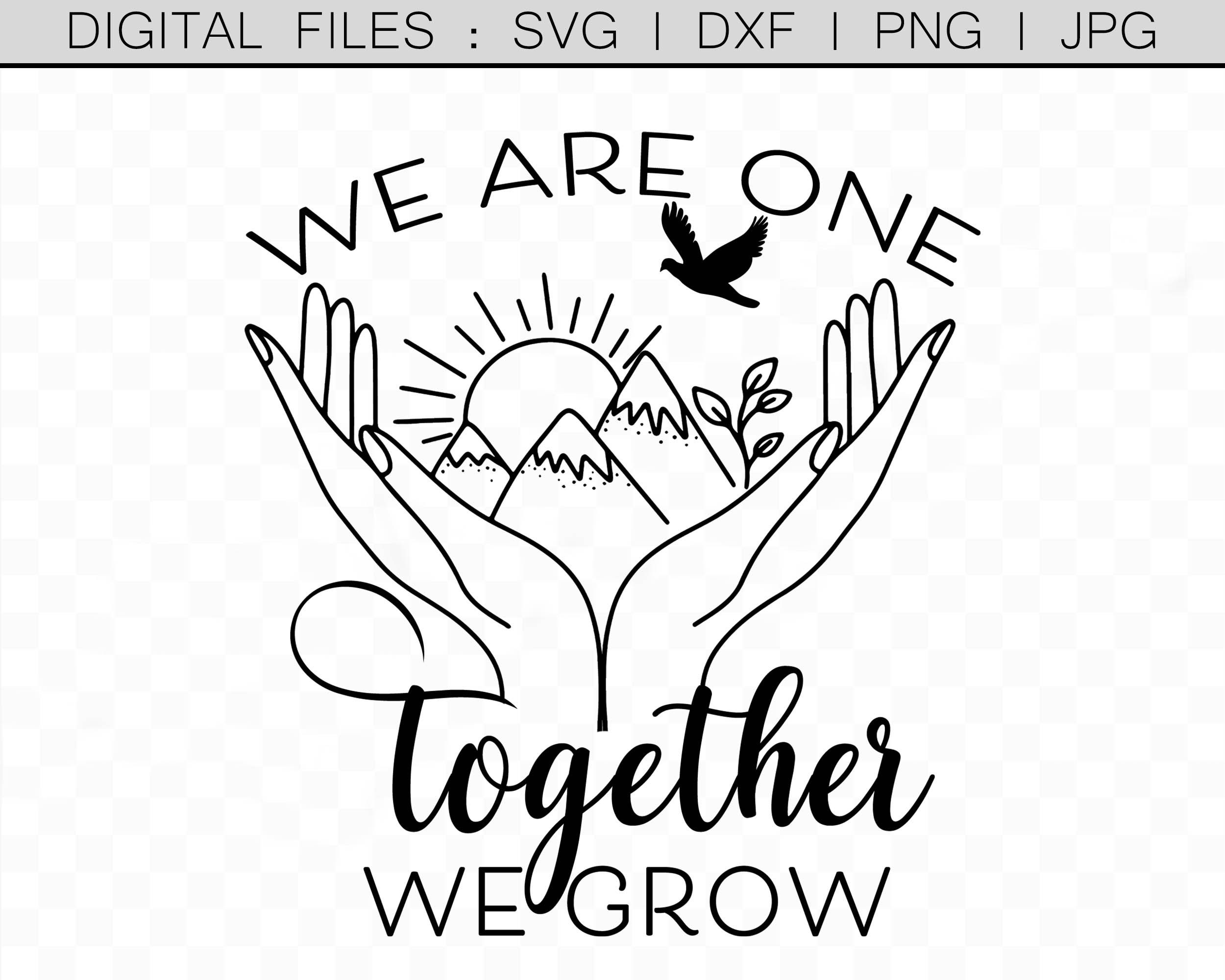 We are one together we grow sticker design world peace etsy