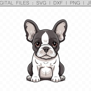 Französische Bulldogge Welpen niedlicher Hund Clipart, svg, png, Hund Cricut geschnitten Dateien, Frenchie Tshirt Design für Mama, Mama Papa, Frenchie Vektor kommerzielle Nutzung