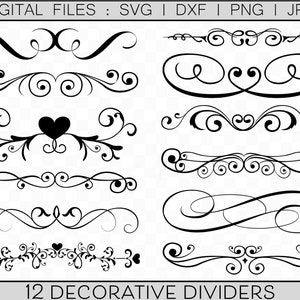 Victorian Ornamental Borders, Dividers svg, Logo Branding Clipart, Borders png, dxf files, svg Vector Files, Digital Scroll