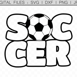 Soccer svg, Soccer T-Shirt Design, Soccer Vinyl Decal Cutting Files, Soccer Mom svg, Cricut Design Space, Cricut Soccer, Black and White svg