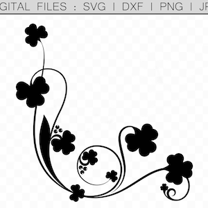 Shamrock Flourish svg, St Patricks Borders, Laurel svg, Clover Clipart, Cricut Cut Files, Card Making Scrapbooking png, Téléchargement numérique jpg