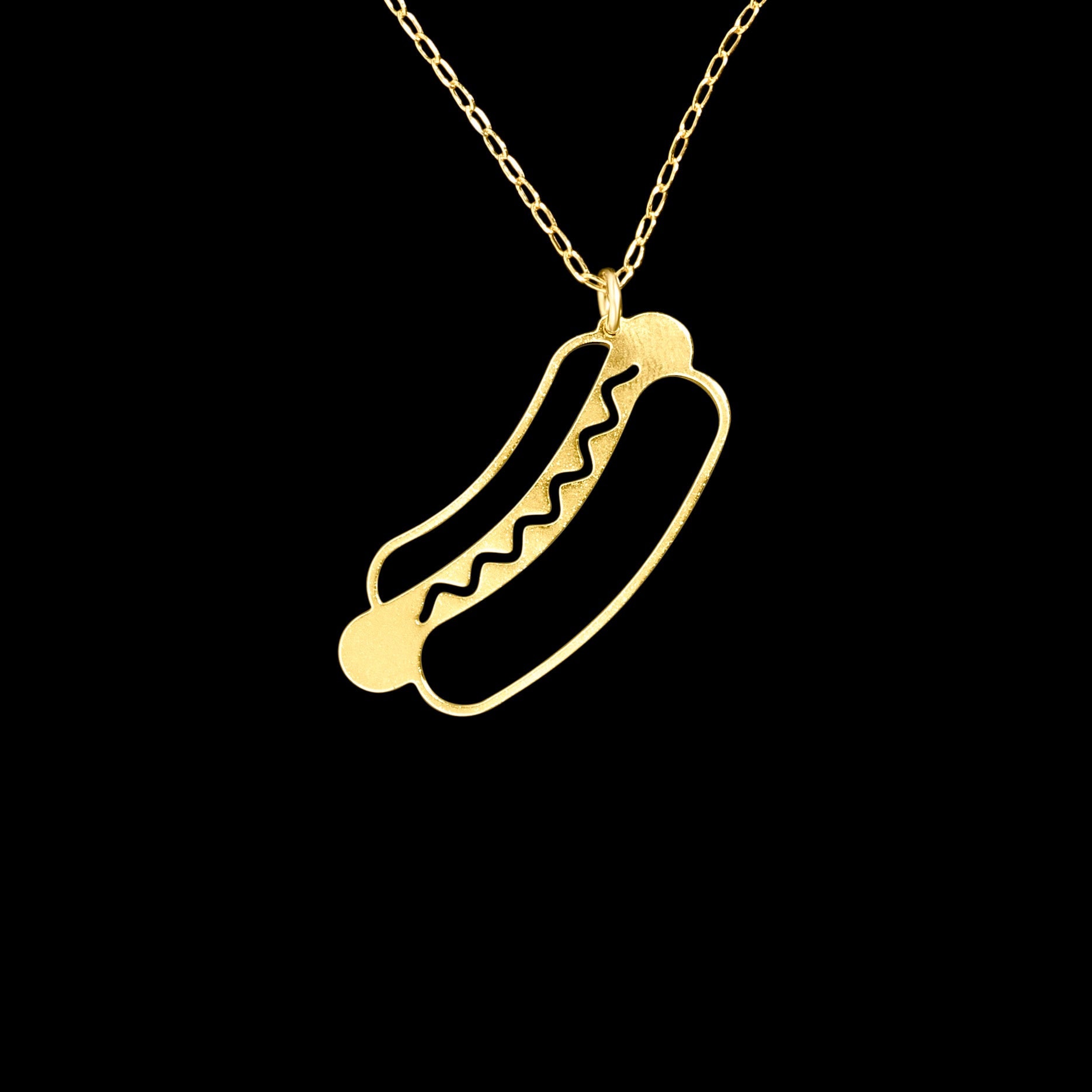 Hot top dog necklace