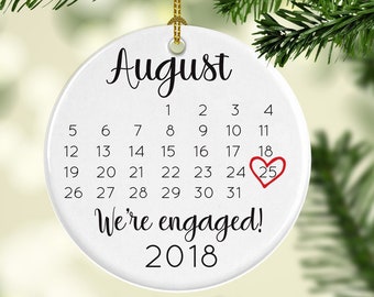 Engaged ornament, engagement ornament, engaged calendar ornament, cute engagement gift, future mrs ornament, engaged christmas ornament