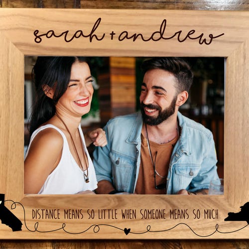 Personalized Long Distance Relationship Picture Frame Long Etsy