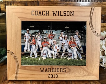 Baseball coach picture frame, engraved coach gift, baseball coach gift, softball coach gift, team photo frame, team picture frame