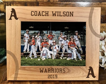 Baseball coach picture frame, engraved coach gift, baseball coach gift, softball coach gift, team photo frame, team picture frame