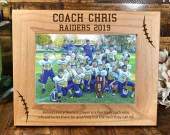 Football coach picture frame, engraved coach gift, football coach gift, custom coaches gift, team photo frame, team picture frame