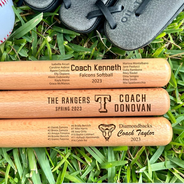 Engraved Miniature Coach Baseball Bat, Coach's Baseball Bats, Custom Baseball Bat, Baseball Coach Gift, Softball Coach Gift , 17" bat