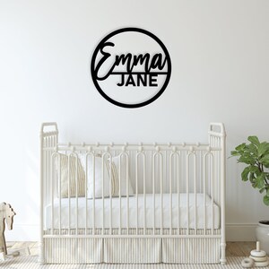 Round name sign cutout with first and middle name, wood nursery sign nursery sign, girl name sign, inspiration, custom sign