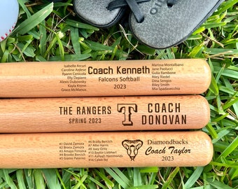 Engraved Miniature Coach Baseball Bat, Coach's Baseball Bats, Custom Baseball Bat, Baseball Coach Gift, Softball Coach Gift , 17" bat