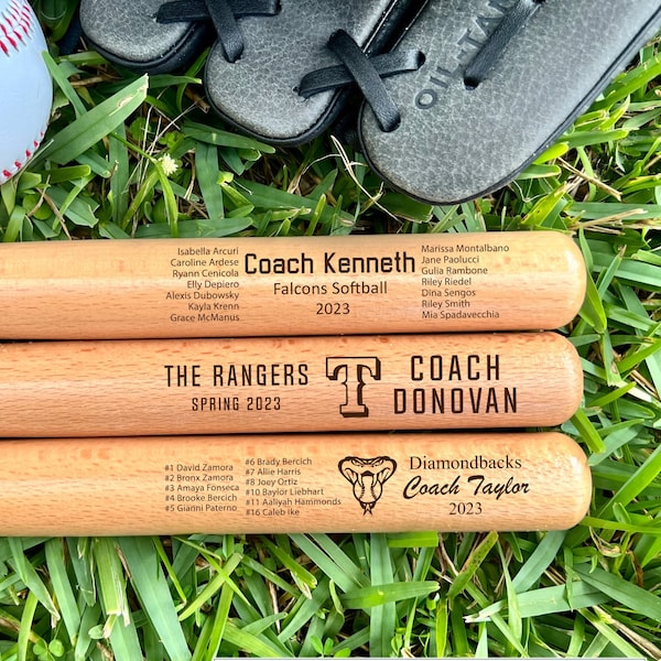Engraved Miniature Coach Baseball Bat, Coach's Baseball Bats, Custom Baseball Bat, Baseball Coach Gift, Softball Coach Gift , 17" bat