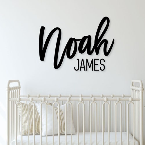 Baby Boy Wooden Name Sign Nursery Name Baby Name Cut Out Etsy