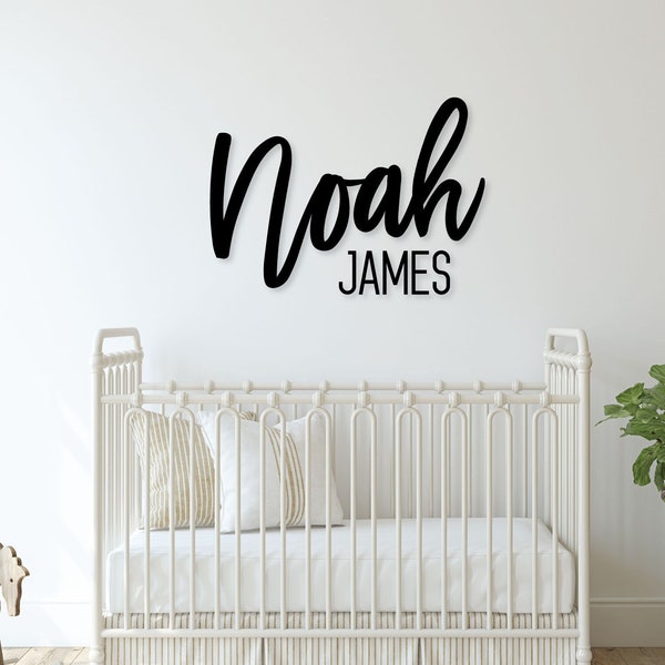 Baby boy Wooden Name Sign, Nursery Name, Baby Name Cut out, Cutout Name, Wood Name Sign, Wooden Baby Name, first and middle name