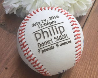 Engraved Baseball, Newborn Announcement, Personalized Baby Baseball, Tee Ball, Laser Engraved Ball, Personalized Baseball Custom Baseball #3