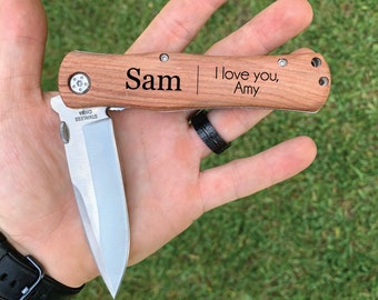 Engraved knife - Personalized husband gift - personalized groom gift - groom pocket knife - husband pocket knife - boyfriend gift
