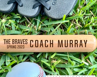 Engraved Miniature Coach Baseball Bat, Coach's Baseball Bats, Custom Baseball Bat, Baseball Coach Gift, Softball Coach , 17" bat Coach #4