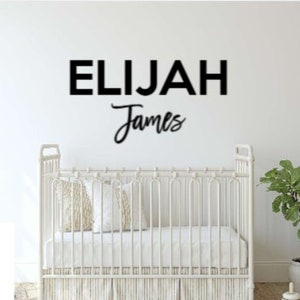 Baby boy Wooden Name Sign, Nursery Name, Baby Name Cut out, Cutout Name, Wood Name Sign, Wooden Baby Name, first and middle name image 5