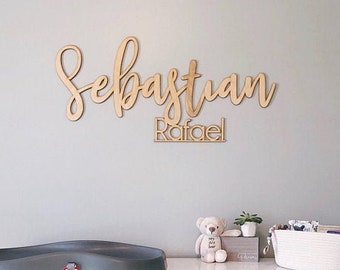 Baby boy name sign, Wooden Name Sign, Nursery Name, Baby Name Cut out, Cutout Name, Wood Name Sign, first and middle name