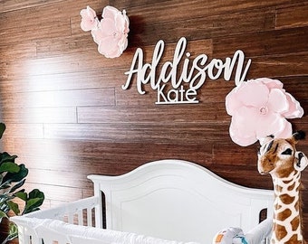 Wooden Name Sign, Live Preview Nursery Name, Baby Name Cut out, Cutout Name, Wood Name Sign Baby Name first and middle name