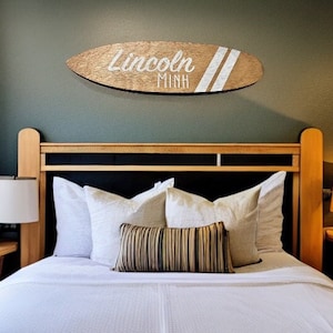 Wooden Surfboard Name Sign Personalized Surfboard Printed Name