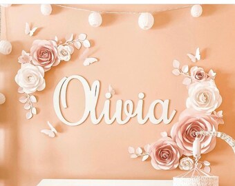 LIVE PREVIEW Wooden Name Sign, Nursery Name, Baby Name Cut out, Cutout Name, Wood Name Sign, Baby Name, Baby girl name sign