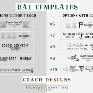 Engraved Miniature Coach Baseball Bat, Coach's Baseball Bats, Custom Baseball Bat, Baseball Coach Gift, Softball Coach Gift , 17 bat image 2