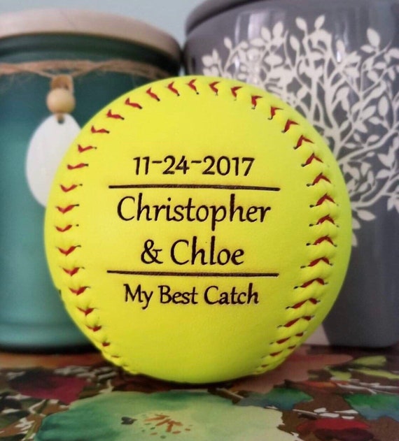 engraved softball